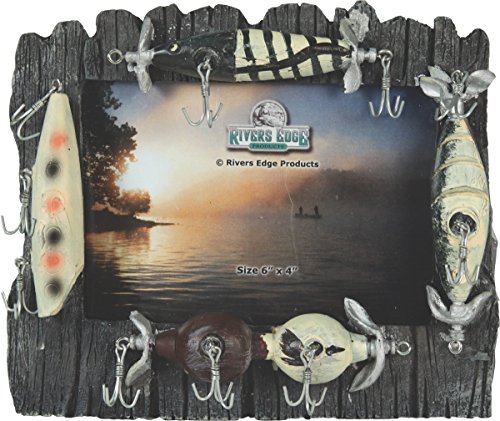 Rivers Edge Fishing Lure Picture Frame - Holds 4" X 6" Photo
