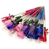 3world プチギフト 薔薇 フレグランス ソープフラワー ラッピング済み 結婚式 退職 引越し 挨拶 ノベルティ 粗品 SW483 ミックスカラー 15本