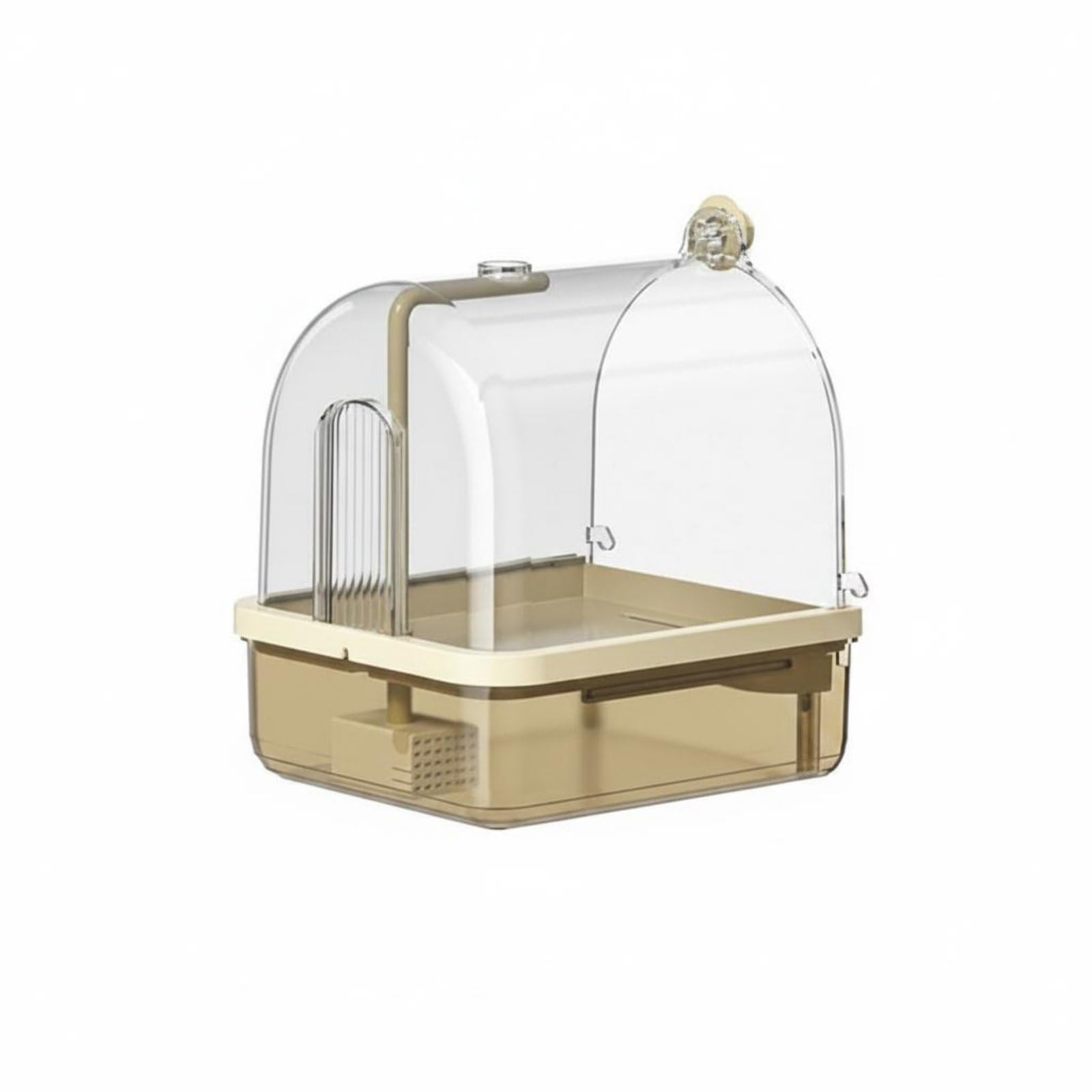 Automatic Bird Bath Wireless Sensor Parrot Bathtub Easy to Clean Bird Shower Tub, Brown-image-36