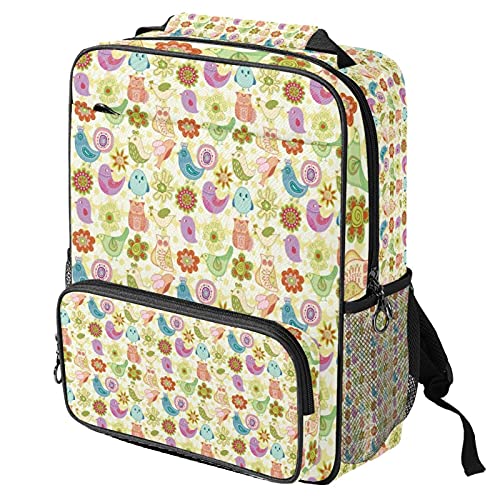 Sac à dos tendance oiseaux et fleurs pour femme fille homme et ordinateur