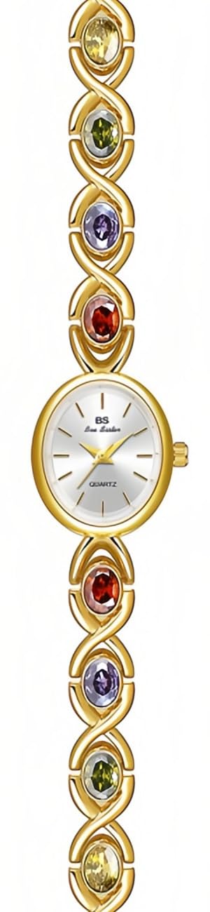 MASTOP Reloj Ovalado Vintage de Lujo con Piedras Preciosas Coloridas para Mujer, Esfera pequeña, Reloj de Pulsera de Cuarzo, Resistente al Agua, Pulsera de Moda con Herramienta de Correa de Acero