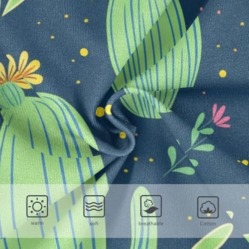 CHIFIGNO Underwear for Boys Cute Cactus Succulents Green Cotton Boys' Briefs Printed Breathable Briefs Underwear3