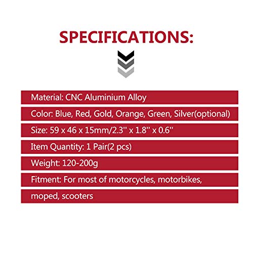 Front Fork Frame Sliders Wheel Crash Protector, Keenso Cnc Aluminum Front Fork Wheel Frame Sliders For Most Motorcycles Motorbikes Moped Scooters (Red) #TOP4