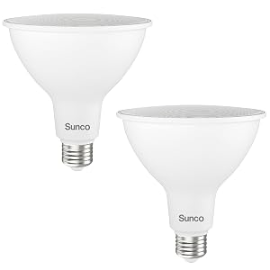 Sunco Outdoor Flood Light Bulbs PAR38 LED Flood Lights Waterproof 1800 LM 15W 150W Equivalent 5000K Daylight Dimmable