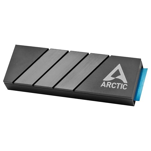 ARCTIC M2 Pro - Heatsink Cooler for M.2 2280 SSD, with ARCTIC TP-3 Thermal Pads, Compatible with PC & Gaming Consoles, for Dual and Single-Sided SSDs - Black