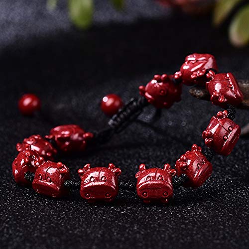 Pulsera de la Suerte contra malas energías amuleto Buey de cinabrio 4