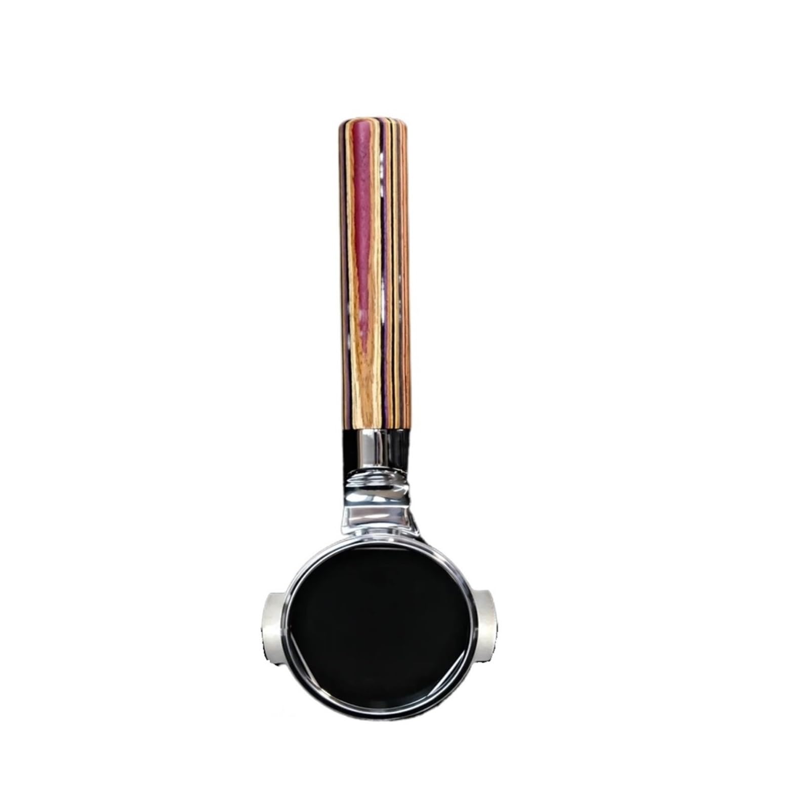 Portafiltro Sin Fondo De 58 Mm | Mango De Madera Rainbow Skateboard | Acero Inoxidable 316 | Accesorio For Cafetera Expreso