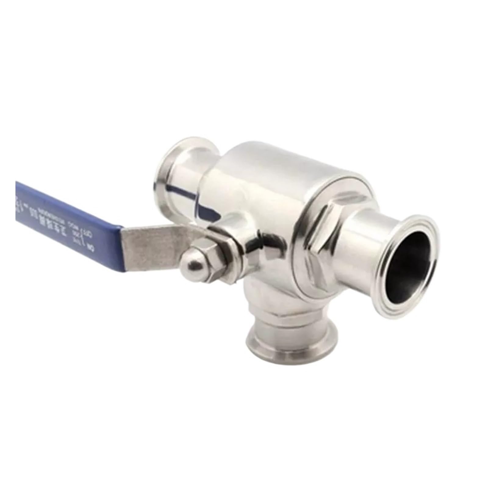 25mm 304 Ball Valve 3 Three Way OD 50.5mm Tri Clamp Ferrule Type(TType)