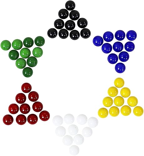 Mega Juego de Canicas de Repuesto de 0.551 in - Vidrio Sólido - 60 Piezas - Damas Chinas, Manualidades (Multi)