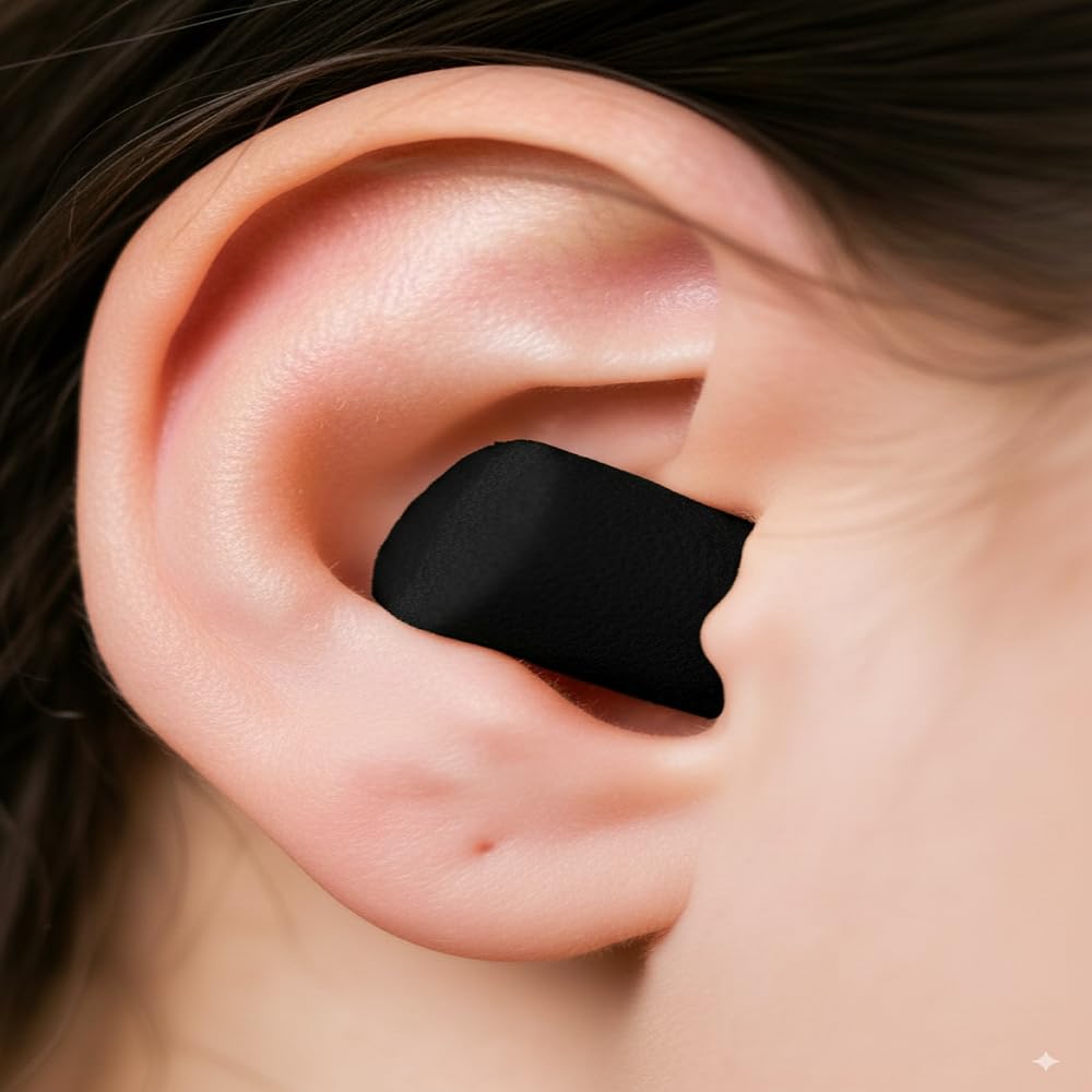 Soft Foam Ear Plugs Travel Sleep Prevention Earplugs Noise Reduction For Noise, Meditation, Studying, Live Concert, Yoga, Travel (2 Pair Foam Black)