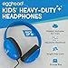Egghead Heavy-Duty Kids' Headphones with Padded Ear Cups and 6' Cord, Adjustable Tangle-Free Plastic Classroom Headphones for Kids, Pack of 10, Blue