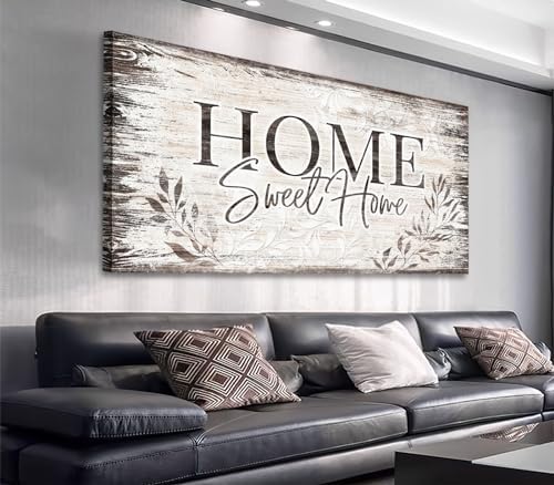 arteWOODS Home Sweet Home Wall Art Sign Large Dark Brown Farmhous...