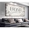 Artewoods home sweet home wall art sign large dark brown farmhouse wall sign for living room decoration wooden board design canvas prints modern rustic artwork leaf pictures wall decor 20 x 40  urban country home decor