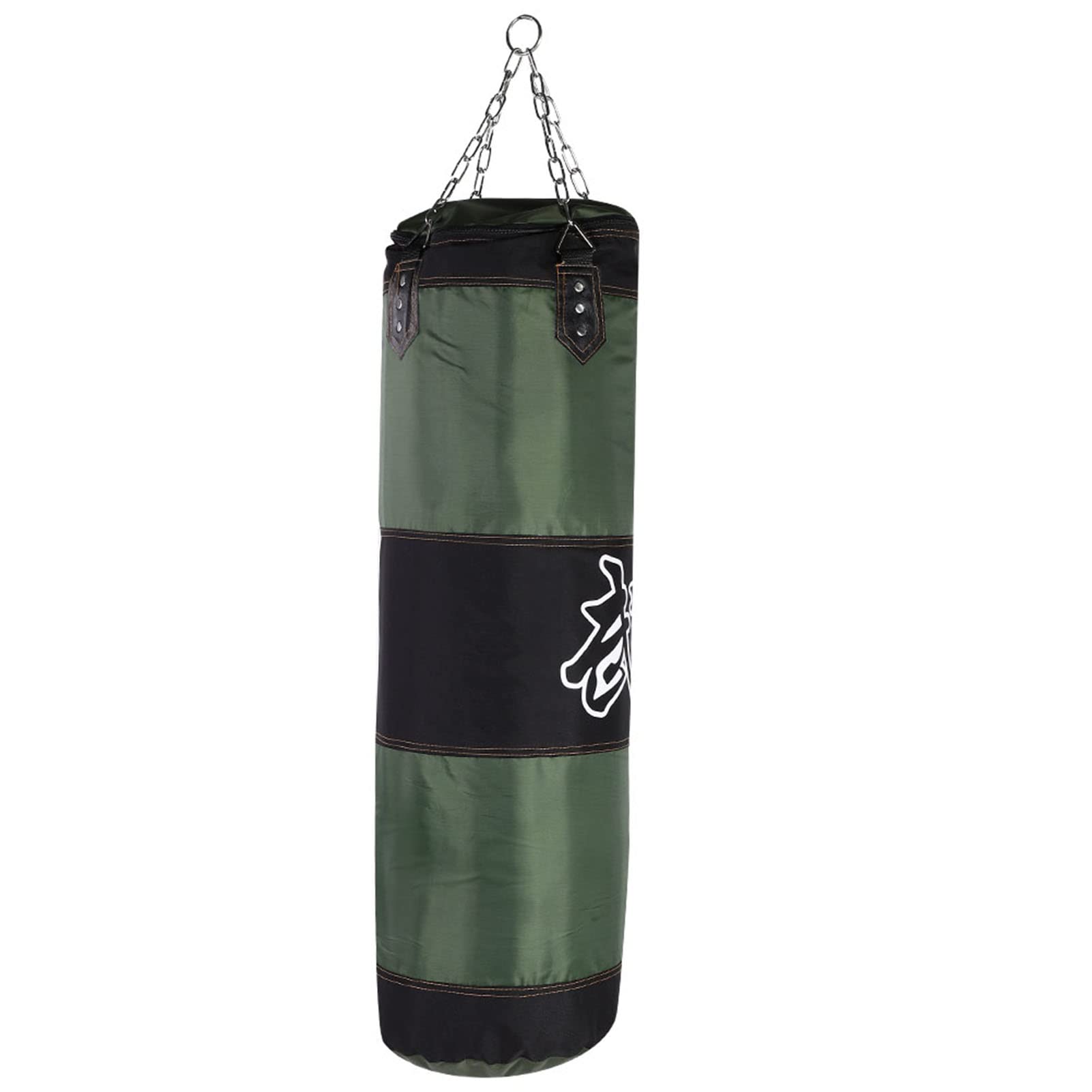 Fafeims Pusty ciężki worek treningowy MMA Boxing Kickboxing Workout Training Zestaw worków z piaskiem z łańcuchem mocującym (1m-zielony)
