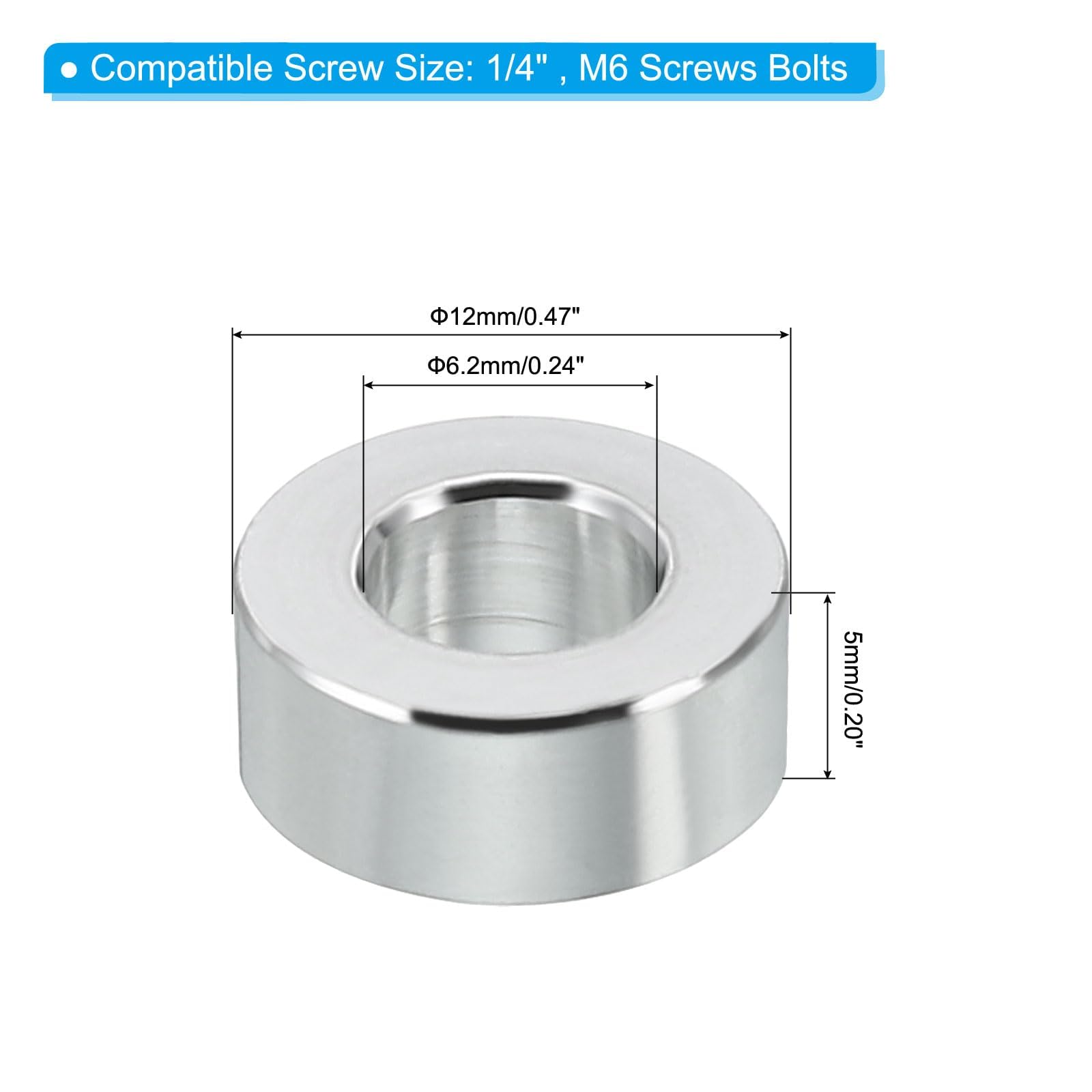 TA-VIGOR 10Pcs M6 Aluminum Spacer - Image 2