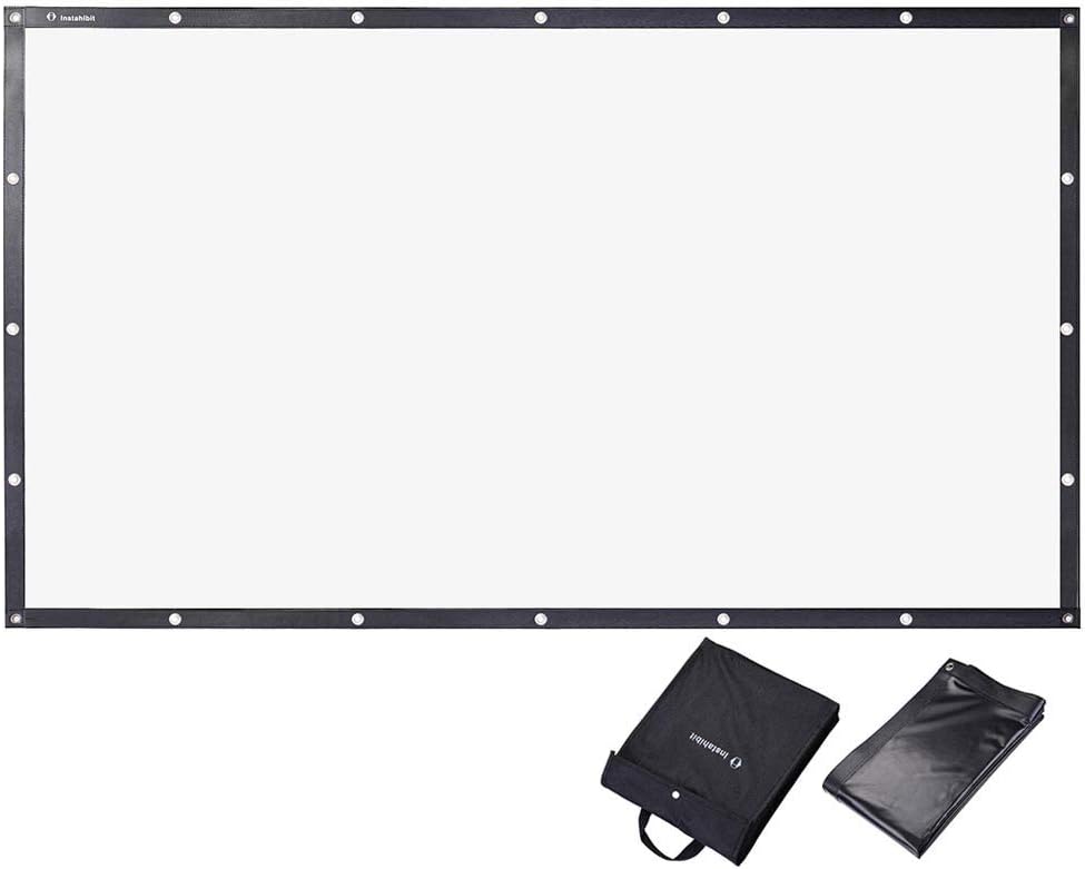 Instahibit 100" 16:9 Foldable Projector Screen Portable Outdoor Backyard Movie Screen Front Projection Screen PVC 3D 4K HD Indoor Home Theater Camping with Carry Bag