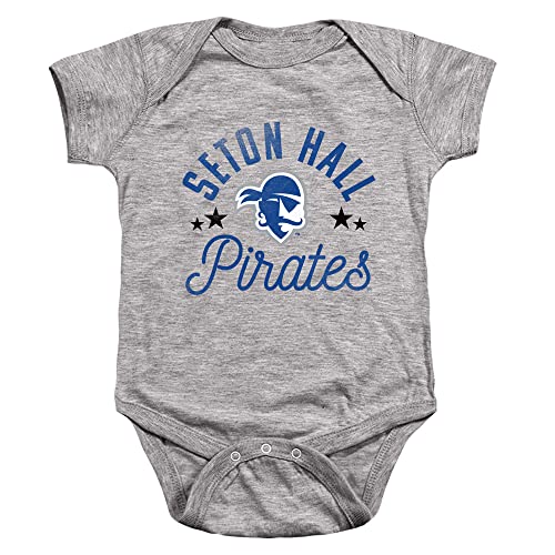 Seton Hall University Official Pirates Unisex Infant Snap Suit for Baby,Athletic Heather, 6 Months