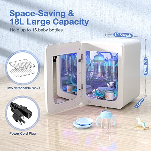Grelife 18L Bottle Warmer and Dryer: Intuitive Touch Screen Controls, Automatic Shut-Off Feature - Ideal for Baby Bottles, Beauty Tools, and Household Items