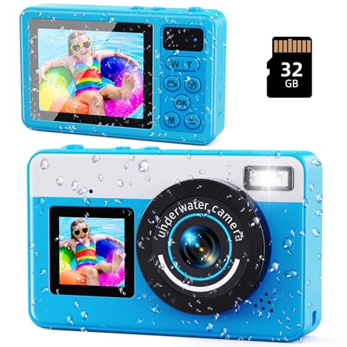 Underwater Digital Camera - MaxMango 10 FT Waterproof Floating Camera with 32GB Card, Dual Screen...