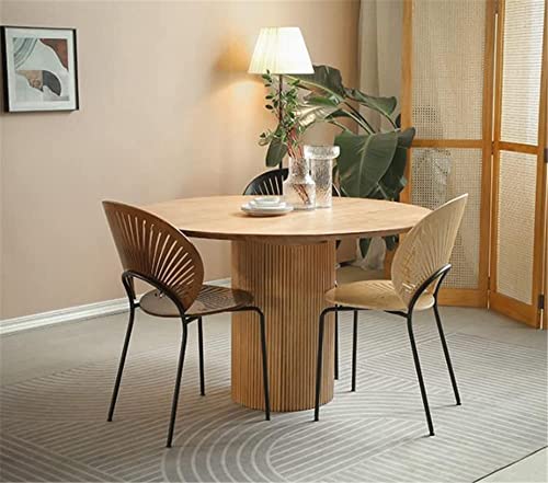 Niuyao Round Solid Wood Dining Table Black, 31.5" W Circular Tabletop For Dining Room Kitchen Leisure Coffee Table #TOP4