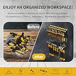 Wall Mount Hand Tool Organizer, Screwdriver Organizer, Pliers Holder, Hammer Rack, 2 Pcs Set Heavy Duty Utility Storage Rack for Garage, Workshop (Black) - Image 5