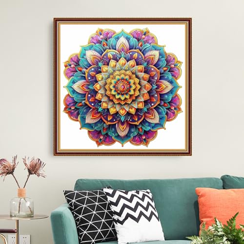Image of Funart Stamped Cross Stitch Kits for Beginners Full Range of Cross Stitching Preprinted Embroidery Kits for Adults, 11CT Embroidery Pattern Needlepoint Kits- (ArtColors39)