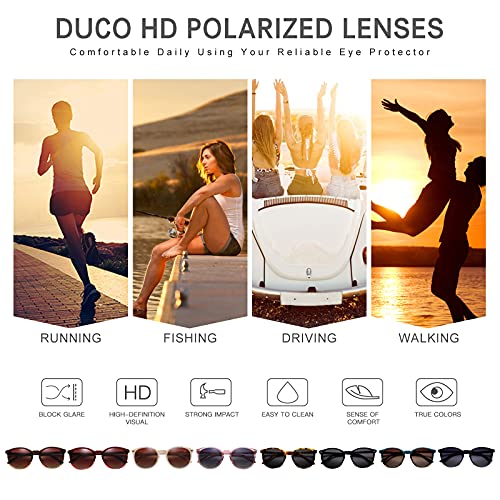 Duco Retro Round Uv400 Polarized Sunglasses For Women Men Vintage Shades Classic Acetate Trendy Fashion Sunglass Dc1230 #TOP5