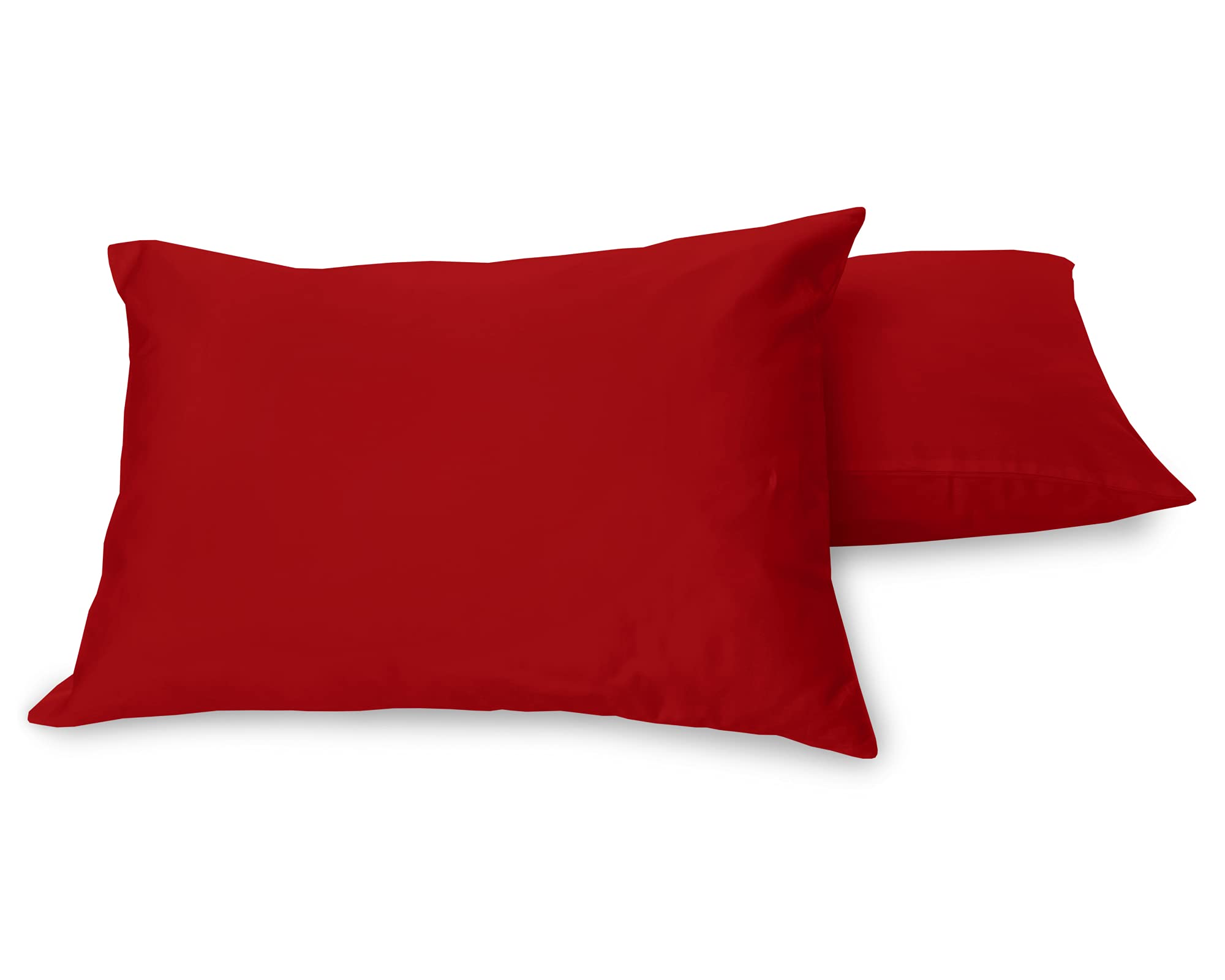 Crescent Textile Red Luxury 200 Thread Count Egyptian Cotton Bedding Soft Pair Of Pillowcases (, Pillowcases: 50X75cm)