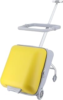 CUSROS Ride-on Carry on Luggage with Seat for Kids, Expandable Ride on Luggage with Spinner Wheels, Large Ride on Suitcase for Kids Hard Luggage Help Your Child Travel 1 Set