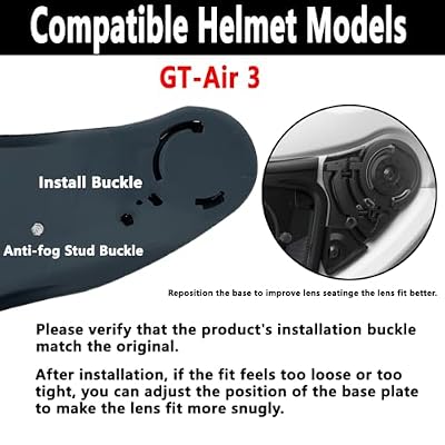 CNS-1C Visor Replacement for GT-Air 3,UV Protection Helmet Face Shield Compatible with SHOEI GT-Air 3 (Deep Black)