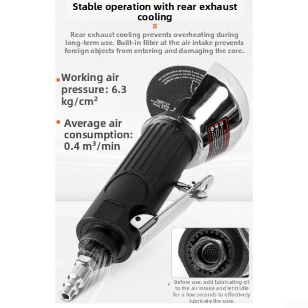 Smerigliatrice Pneumatica 3 Pollici 20000 RPM Taglio Metallo(Black)