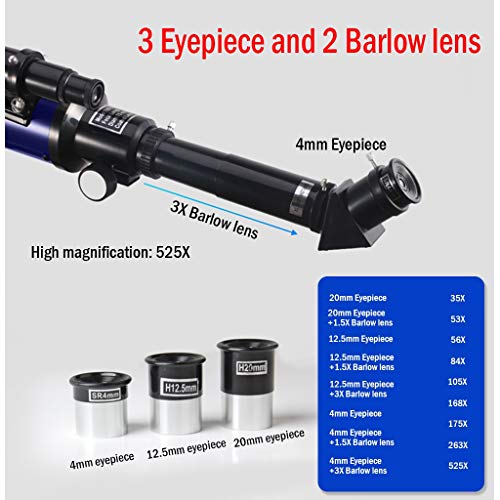 YXCKG Telescopio Refractor 60/700 mm para Astronomía miniatura 5