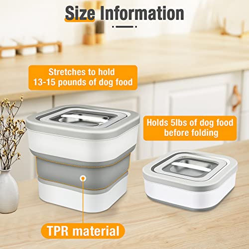 Muibe Dog Food Storage Container, Dog Food Storage Container 15 Lbs Capacity, Collapsible Airtight Dog Food Containers With Clear Lid, Measuring Cups, For Dogs,Cat,Rice Grain Storage Containers #TOP7
