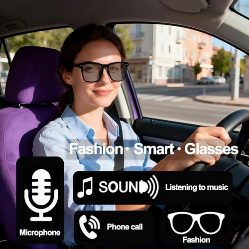 AI Smart Wireless Bluetooth Translation Glasses for Men/Women with Speakers/Bluetooth&140+ Languages Translation Sports/Travel/Drive/Busniess (C1+AI+Color Change Lenses+Black) - Image 3