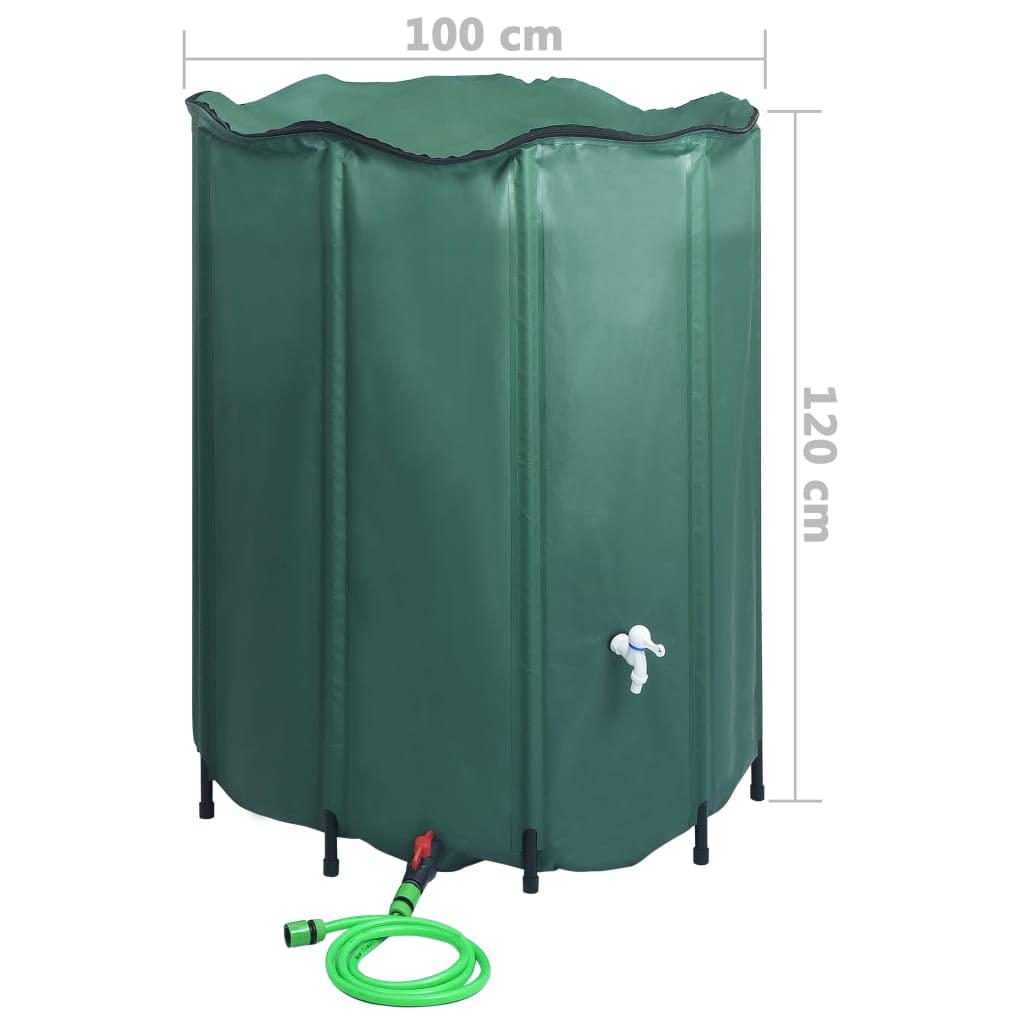 INLIFE Depósito de agua de lluvia plegable con grifo 1000 L