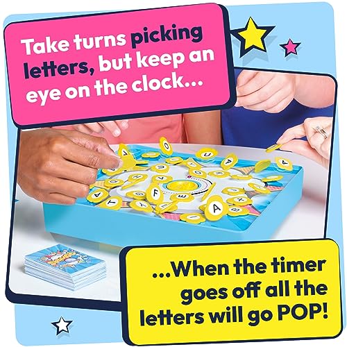 TOMY Games Word Poppers, Race to Make Words Before Timer Board Pops, 2 to 4 player Family Games for Kids and Adults - Image 4