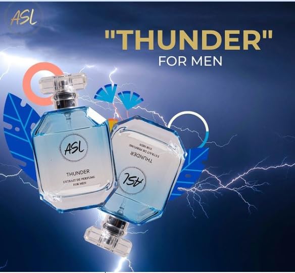 Miniatura 5 de ASL Thunder Eau de Parfum para hombre  3.4 fl oz de larga duración dulce y sensual fragancia  Perfume moderno de especias florales para hombres