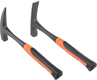 FUNSUEI 2 PCS Small Rock Pick Set, All Steel Rock Pick with Flat and Pointed Head, Non-skid Handle, 28oz, 30oz