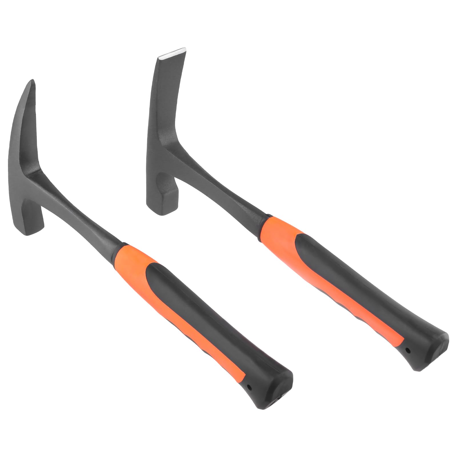 FUNSUEI 2 PCS Small Rock Pick Set, All Steel Rock Pick with Flat and Pointed Head, Non-skid Handle, 28oz, 30oz