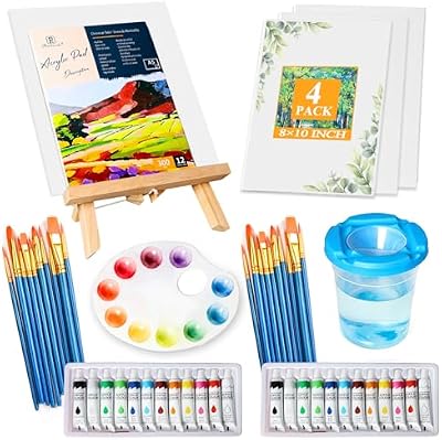 Complete Acrylic Painting Set with Easel and Supplies