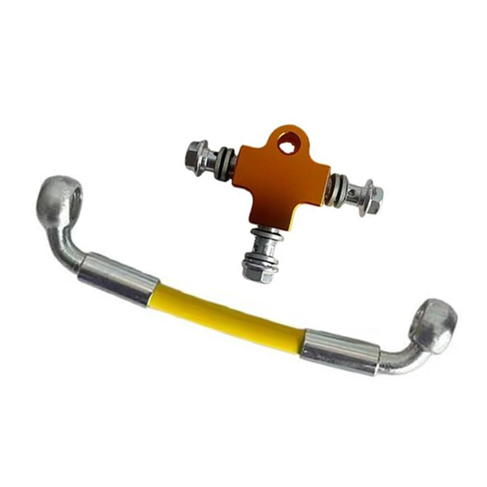 Motorbike Brake Line Motorcycle AN3 90°-90° Hydraulic Clutch Brake Oil Hose Line Pipe 3 Way Adapter Connector M10X1.25 10cm-500cm Accessories(120cm)