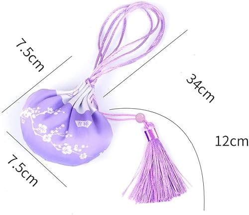 Miniatura 2 de Bolsa china de brocado de seda, bolsillo de tela Han, colgante de regalo de graduación, bolsa de almacenamiento de joyas (azul oscuro)