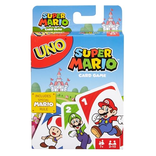 UNO Jogo de Cartas Super Mario Bros para crianças a partir de 7 anos