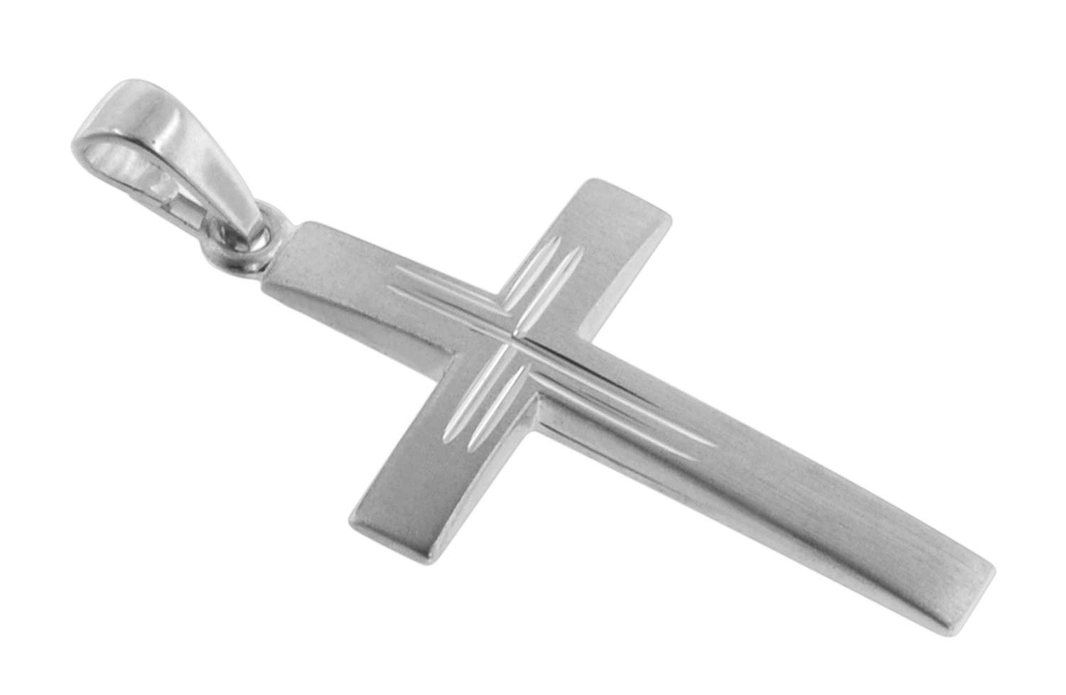 trendor Herren-Halskette mit Kreuz 925 Silber 31x19 mm 35850 | Kreuz Kette 50 cm Silber 925, modische Geschenkidee, zeitloser Herrenschmuck