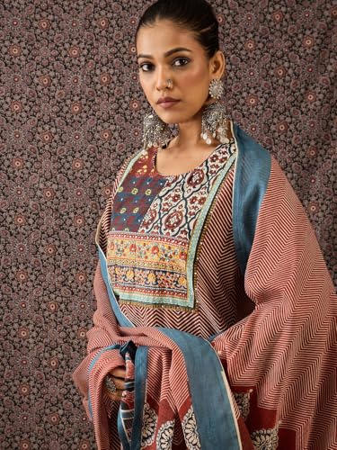 Image of INDO ERA Women Pure Cotton Kurta Set with Dupatta | Festive Suit Set, 10408