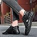Toumov Driving Shoes for Men Women Hand Stitching Leather Slip-On Ankle Boots Handmade Walking Sneakers Fashion Non-Slip Hiking Boot Comfortable Running Shoes for Hiking Camping Black