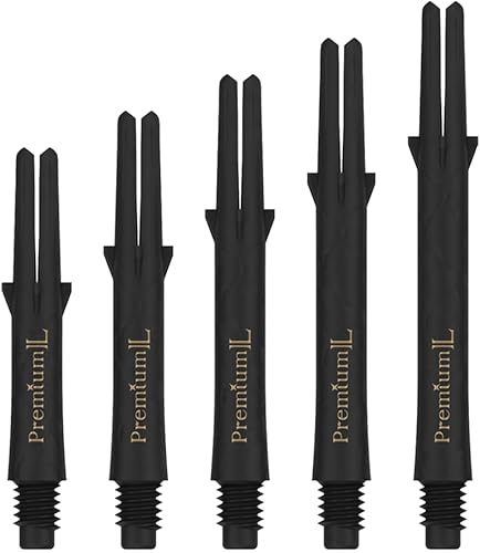 Miniatura 42 de Cañas de dardo de carbono – Bloqueadas y silenciosas (giratorias) – 9 tamaños – para dardos de punta suave y punta de acero – Ligeras, duraderas