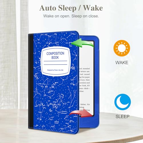 Image of Fintie Case for 7 inch /6.8 inch Kindle Paperwhite(12th /11th Generation-2024 /2021) and Kindle Colorsoft Signature Edition -Slim Foldable Stand Cover Auto Wake /Sleep for Paperwhite 2024, Constellation Blue