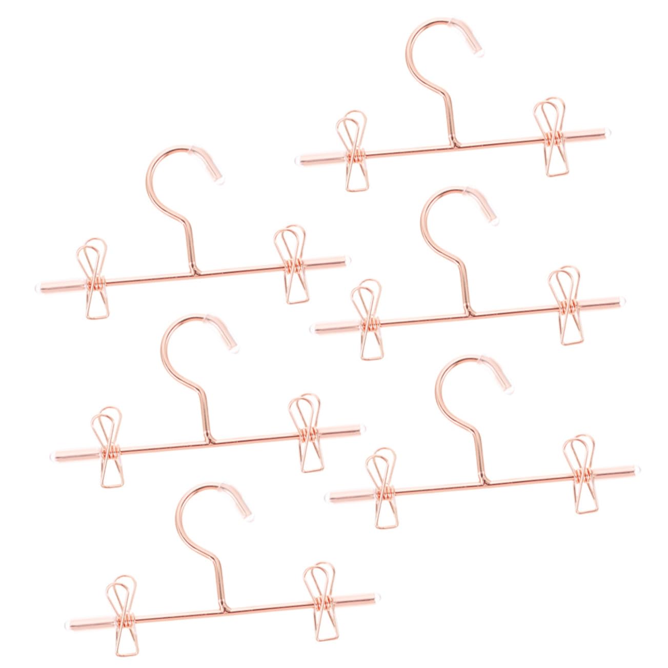 ULTECHNOVO Mini Perchas para Ropa De Muñecas De Rosa Dorado Perchas Miniatura para Almacenamiento De Ropa De Muñecas Bjd 6 Piezas X 5