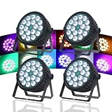 Weikass 4Pcs 18x12w LED Par Lights RGBW 4In1 Flat Par Light DMX512 Professional Stage Lighting Equipment